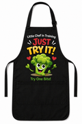 Just Try It  Apron (Ages 3-8) Little Chef in Training- Black