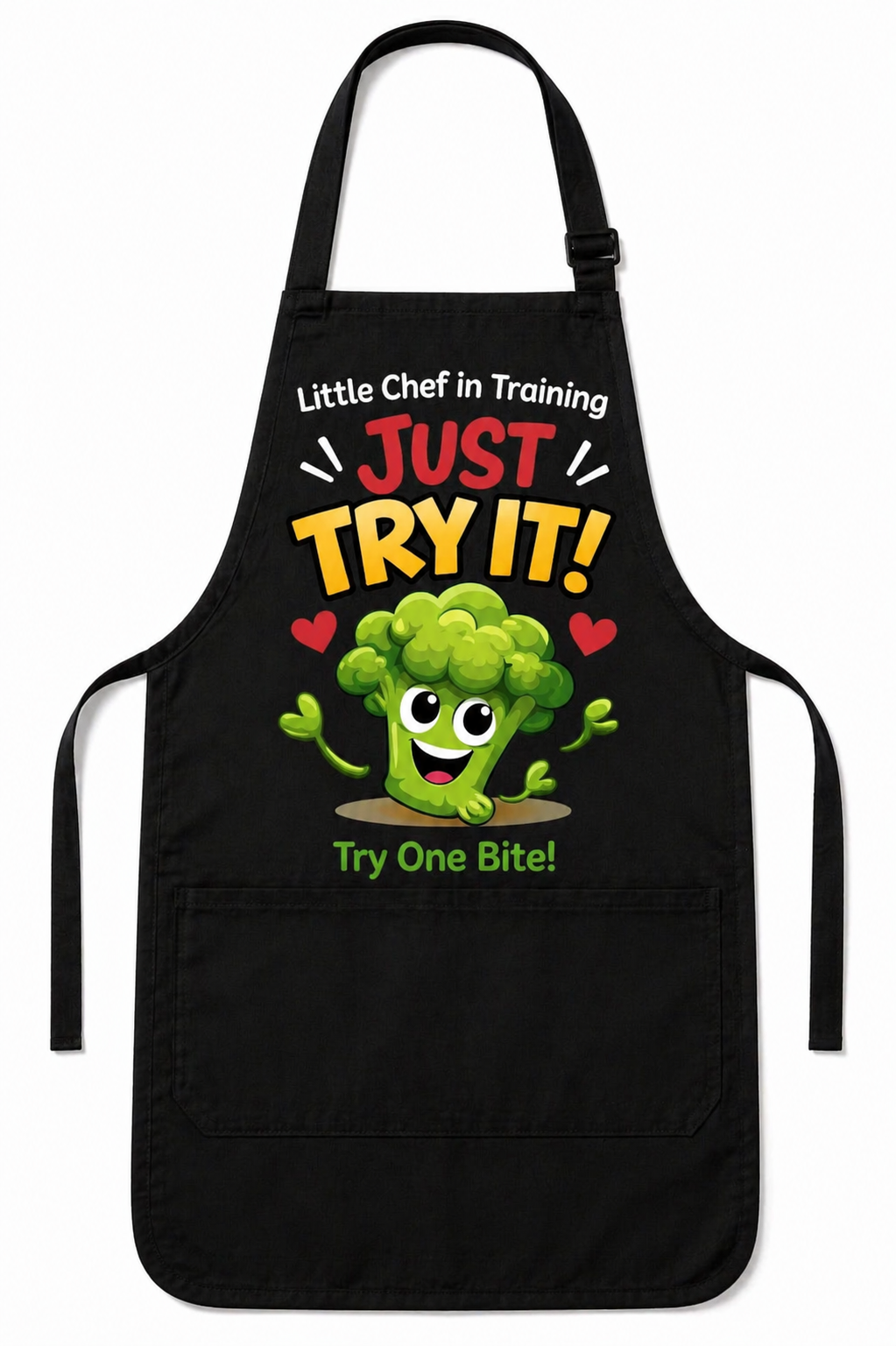 Just Try It  Apron (Ages 3-8) Little Chef in Training- Black